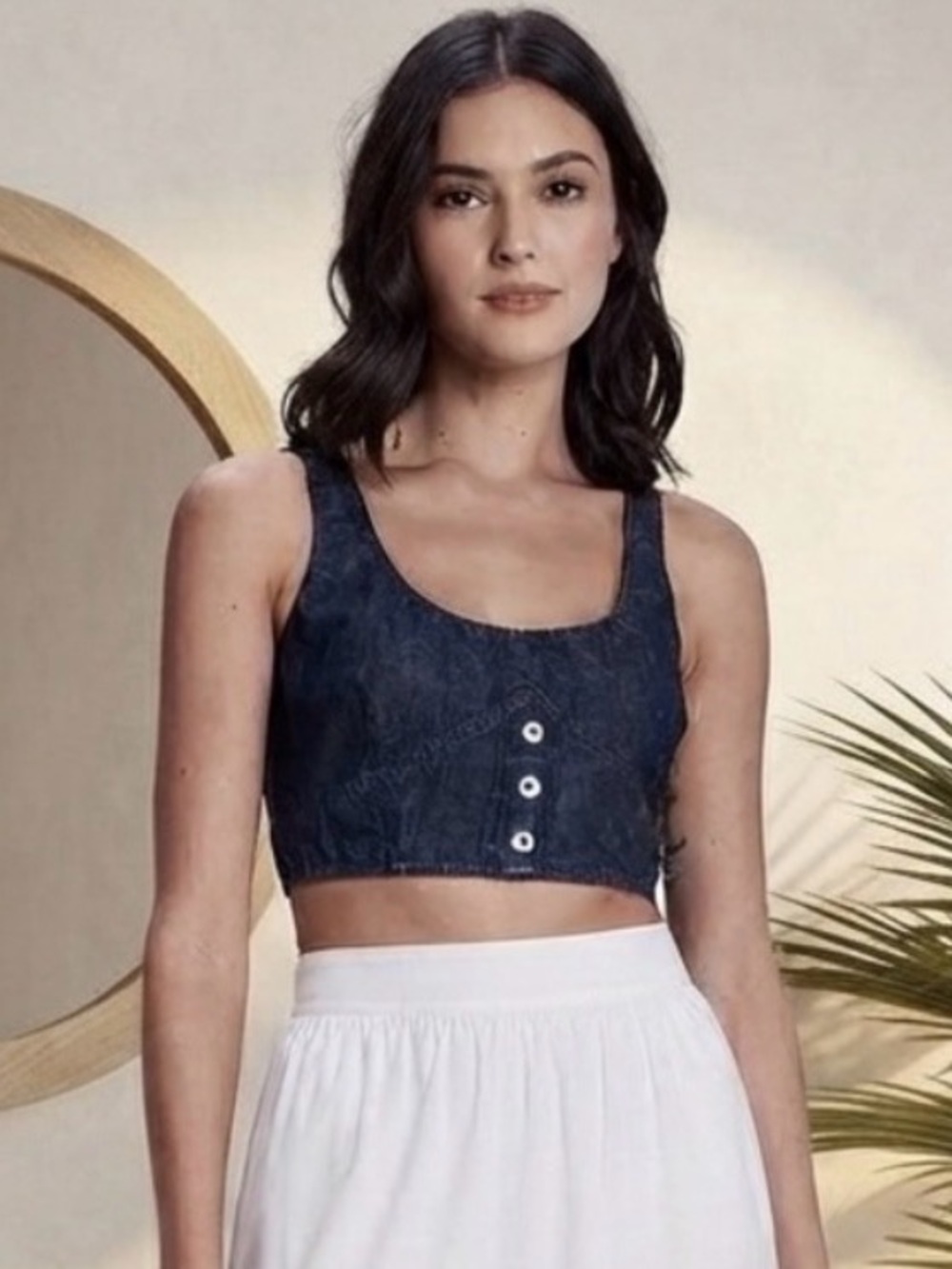 Banana Republic Cropped Denim Corset New With Tags Size 14